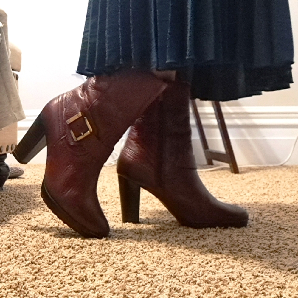 Clarks Indigo burgundy ankle leather boots - Picture 5 of 9